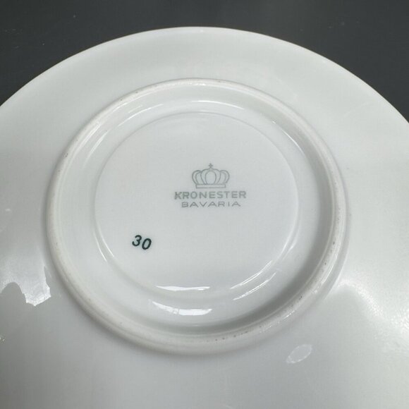 Kronester Bavaria Fine China Porcelain Teacup And Saucer Set Gold Edges Germany - Picture 10 of 15